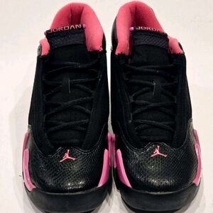 Air Jordan 14 XIV Retro Gs Black/ Pink Size 4Y